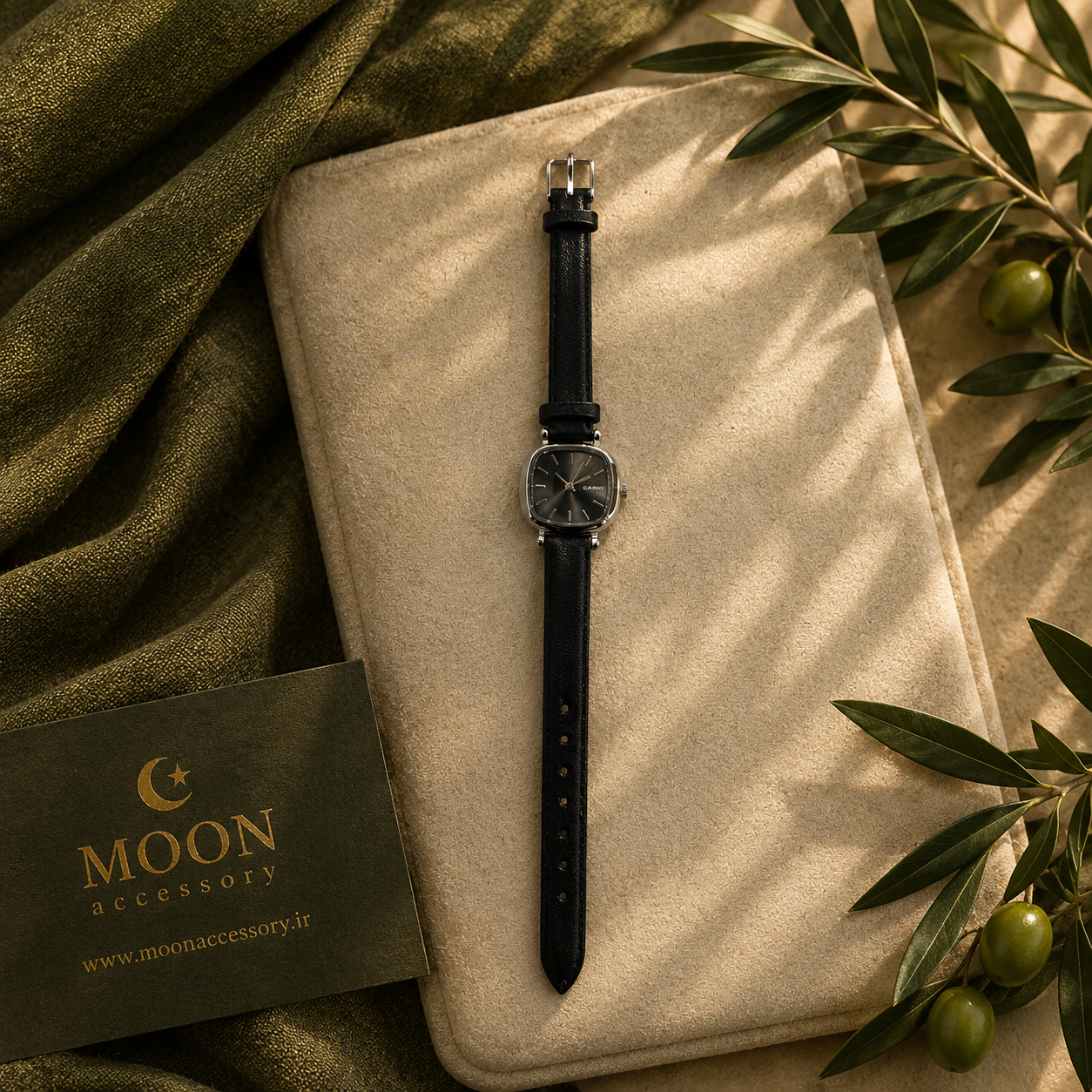 ساعت زنانه Casio چرم مشکی